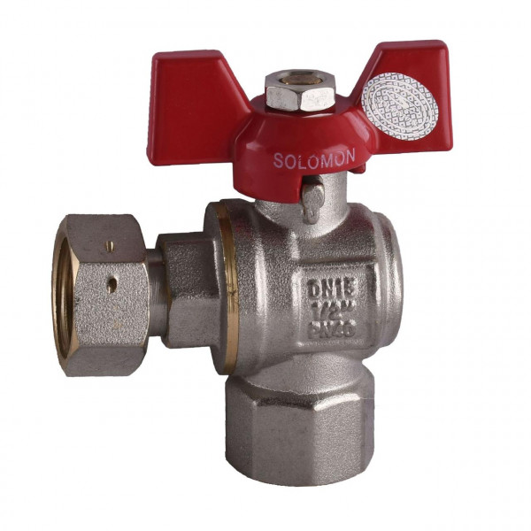 Кран кульовий кутовий з накидною гайкою SOLOMON 1/2″ ВВ PN40 160401 (000012104)