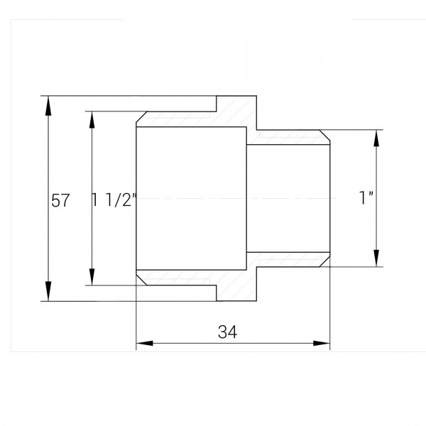 Ніпель редукційний латунний 1 1/2″ЗР х 1″ЗР штампований А0509А VA (000010733)