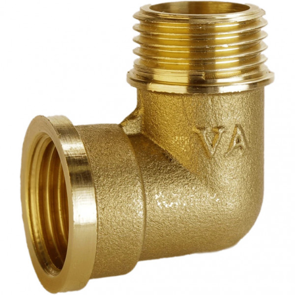 Кутник латунний 3/4″ВР х 3/4″ЗР штампований А0120-1А VA (000010743)