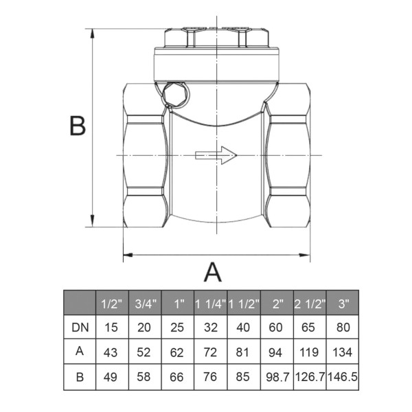 Клапан зворотного ходу води ITAP ROMA 1″ хлопавка 130 (000001061)