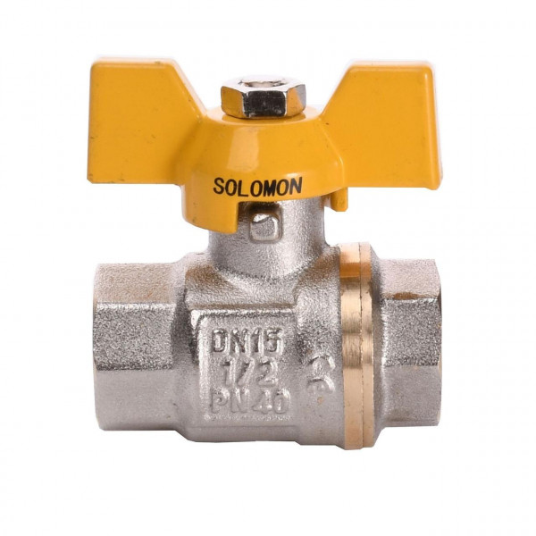Кран кульовий прямий SOLOMON 1/2″ ВВ ЖБ PN40 B1007 (000001504)