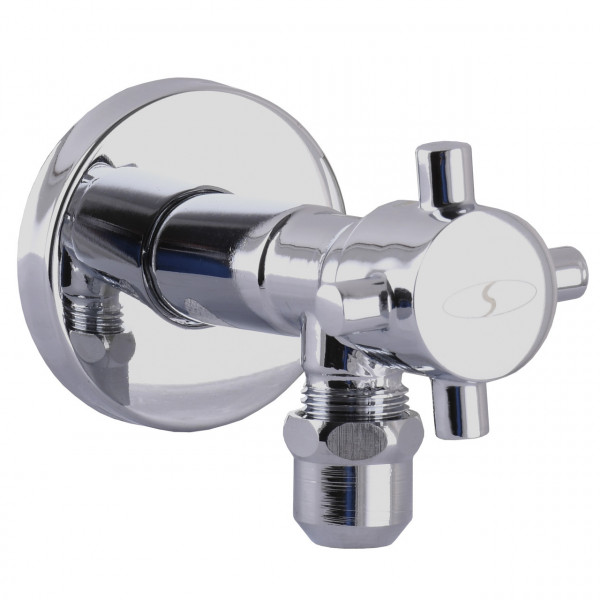 Кран напівобертовий кутовий з цангою SOLOMON 1/2″х 3/8″ Retro 7077 (000002252)