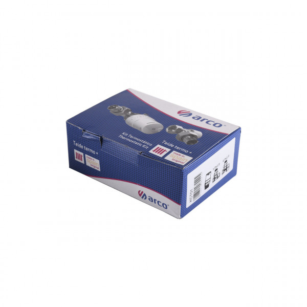 Набір Крани радіаторні кутові ARCO 1/2″ подача + зворотка+ термоголовка KC001 KCТ01 М30 (000004852)