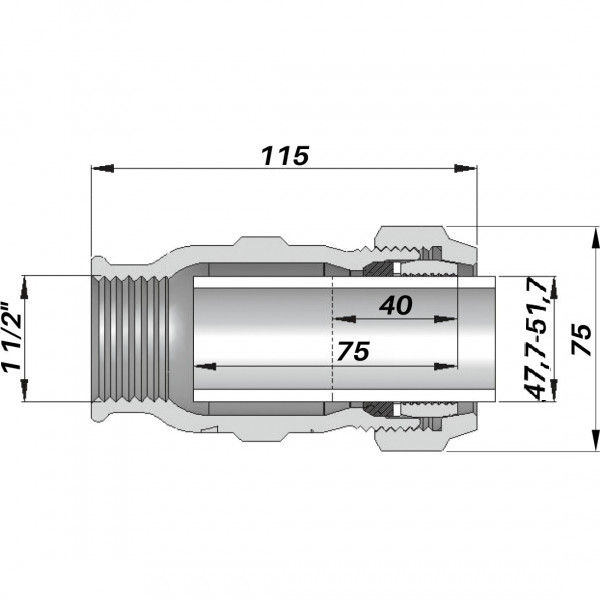З'єднання пряме зажимне з внутрішньою різьбою DN40(47,7-51,7 мм) х 1 1/2″ IK AGAflex (000005731)