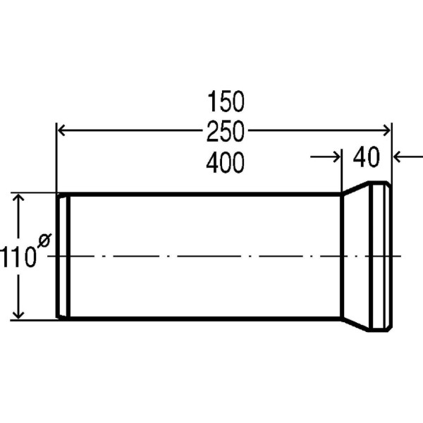 Патрубок для унітазу 400мм пластик Ø110 VIEGA 101831 (000000570)