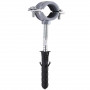 Хомут в зборi CR 3/4″ (25-30мм) з гвинтом-шурупом 8*80 та дюбелем в уп., сірий (000006303)