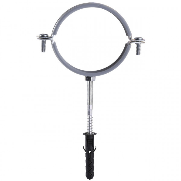 Хомут в зборi CR 3″ (85-94мм) з гвинтом-шурупом 8*100 та дюбелем в уп., сірий (000007349)