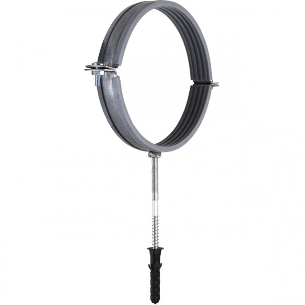 Хомут в сборе CR 6″ (158-168мм) с винтом-шурупом 8*100 и дюбелем в уп., серый (000007350)