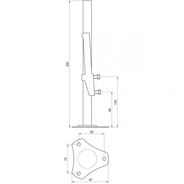 Підлоговий кронштейн панельного радіатора висота 300мм (000010783)