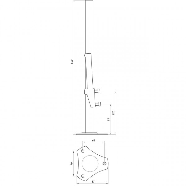 Підлоговий кронштейн панельного радіатора висота 500мм (000010784)