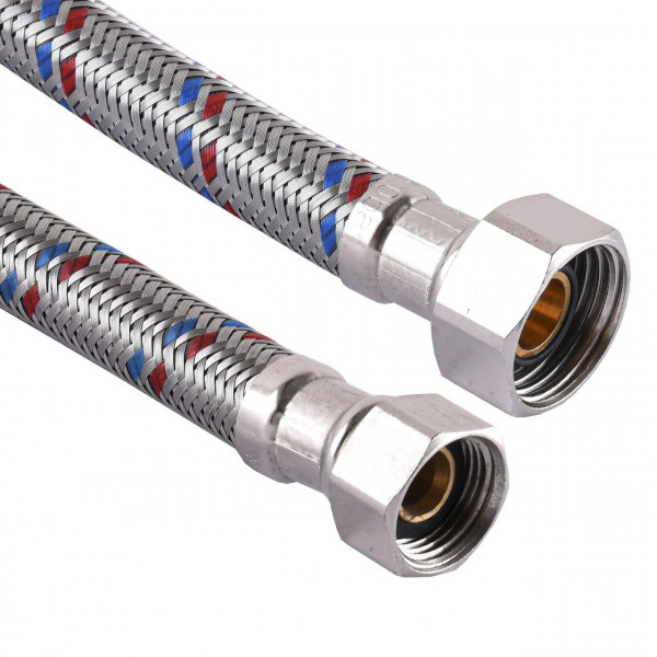 Шланг нержавіюча сталь SOLOMON 3/8″х1/2″ ВВ 0,5м HS30 (000001201)