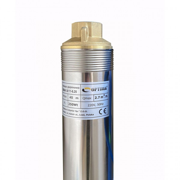 Насос скважинный с пов,уст, к песку 3″ OPTIMA 3SDm1,8/11 0,25 кВт 45м + пульт+кабель 25м NEW (000020696)