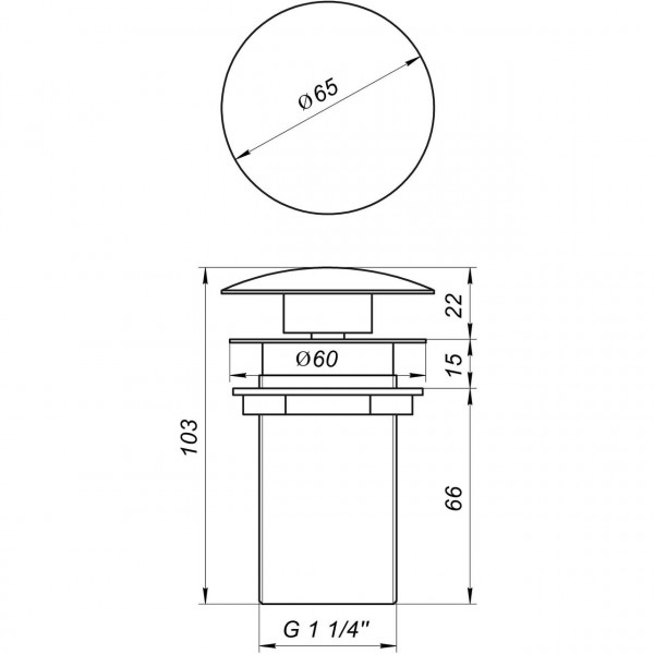 Донний клапан Globus Lux HG15-03B (Click-clack) (000009973)