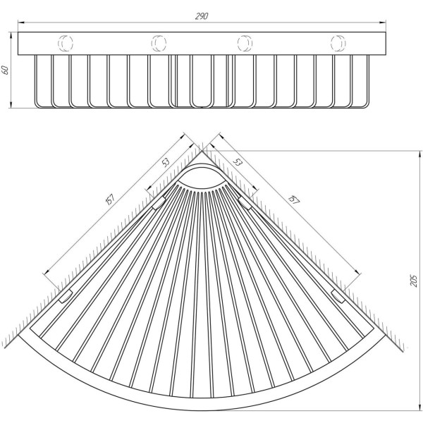 Поличка кутова TOPAZ 4115-1 (000012273)