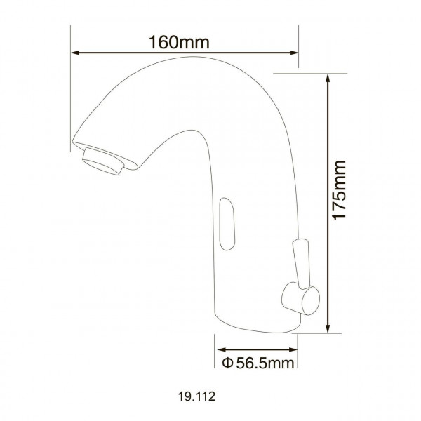 Змішувач сенсорний для умивальника HOTEC 19.112-DC/AC (220V/6V) з трансформатором,латунний Hot/Cold (000005190)