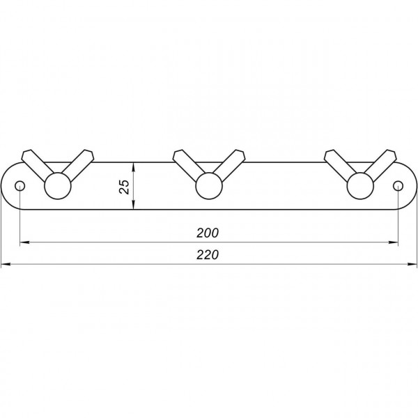Планка з гачками Globus Lux BS8435-3 чорна матова SUS304 (000021197)