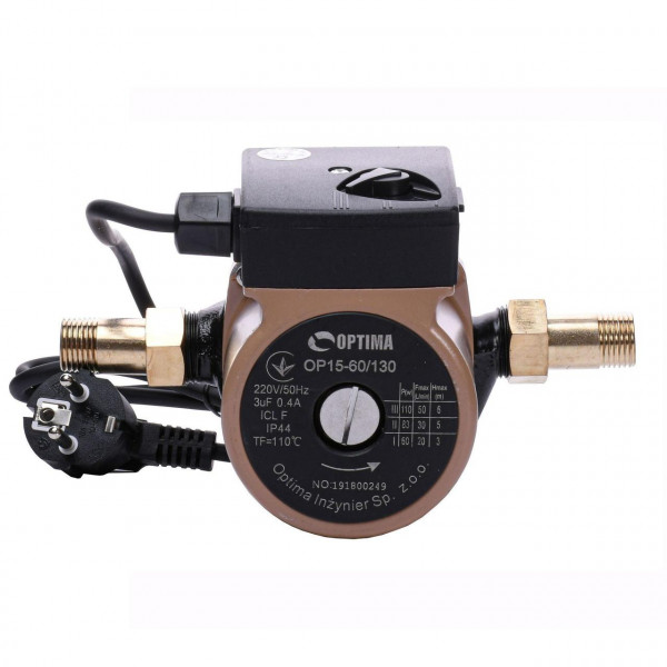 Насос циркуляційний Optima OP15-60 130мм + гайки, + кабель з вилкою (000009085)