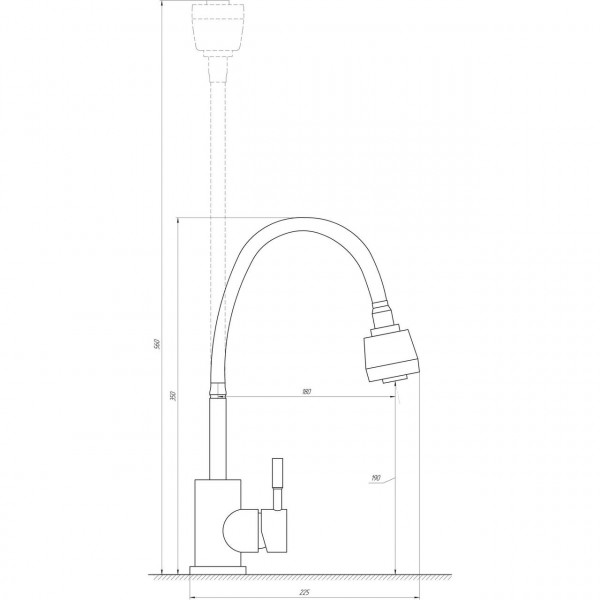 Змішувач для кухні Globus Lux ALPEN SUS-G203S (000020403)