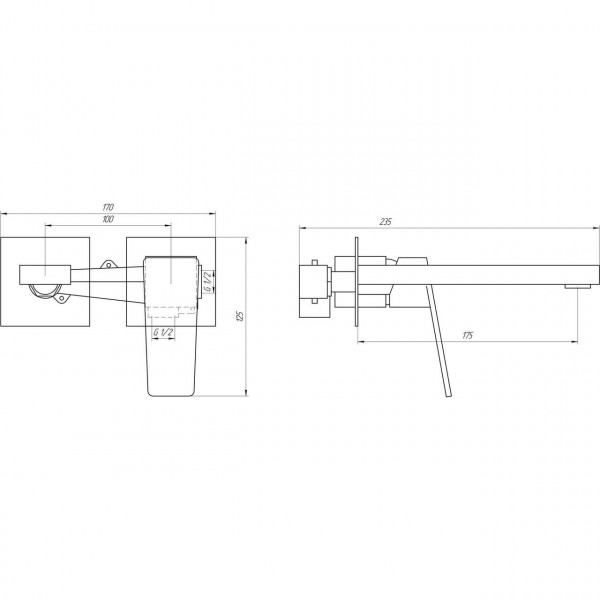 Змішувач для умивальника TOPAZ LEXI TL 21235-H57A (000021000)