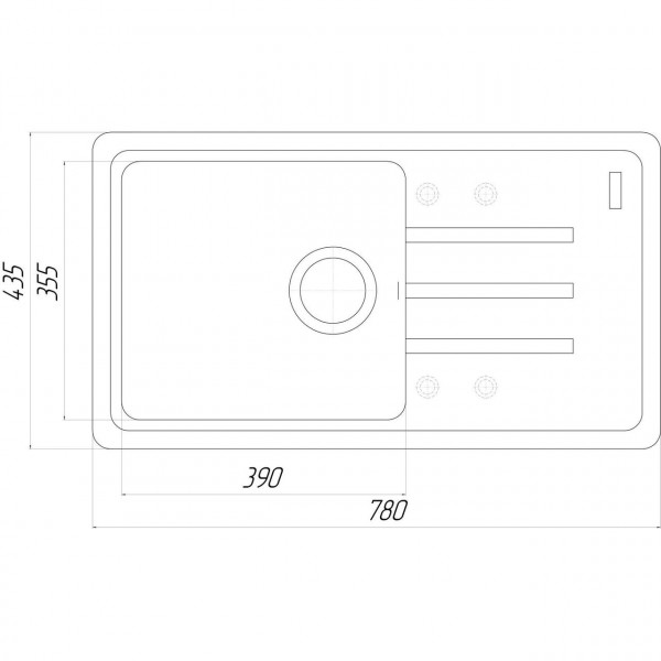 Гранітна мийка Globus Lux LUGANO мигдаль 780х435мм-А0008 (000021421)
