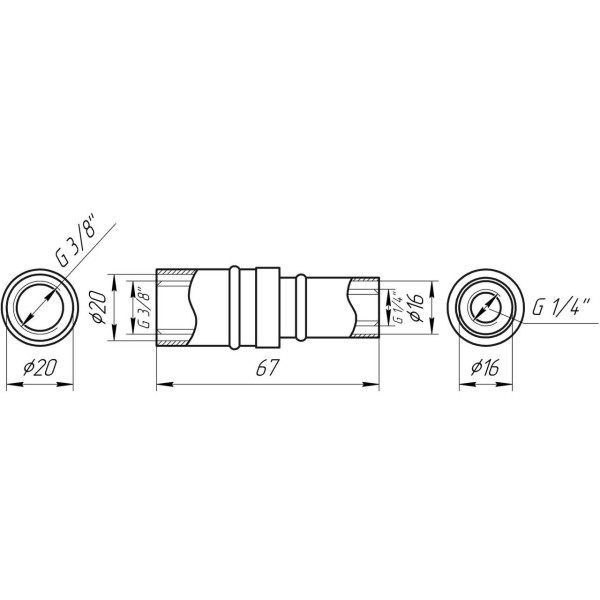 Муфта промежуточная пресс APE ITALY AP 103 20х16 (000001718)